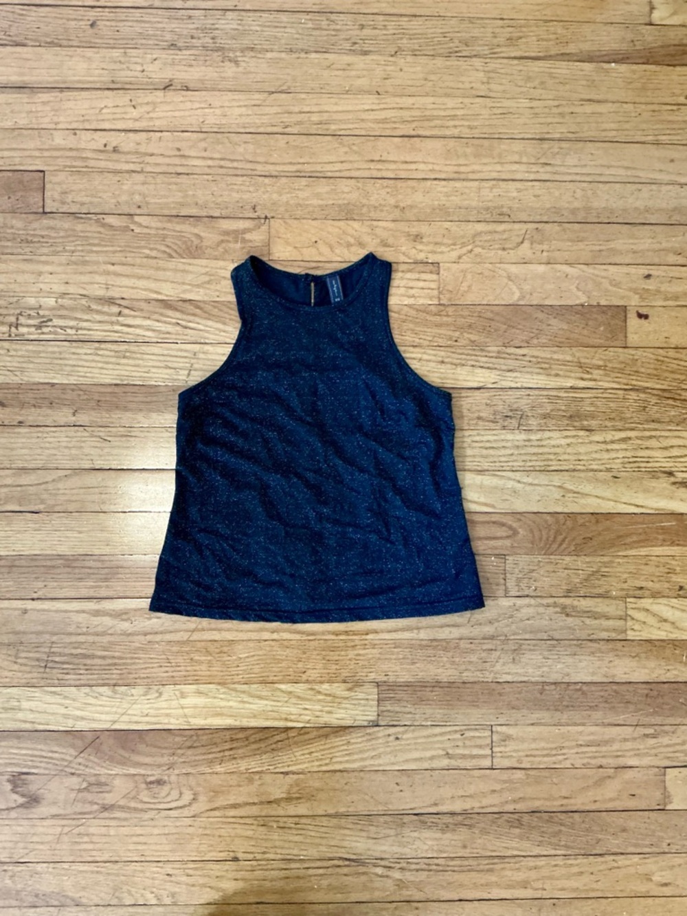 Valija - Women's Black & Gold Sparkle Sleeveless Top